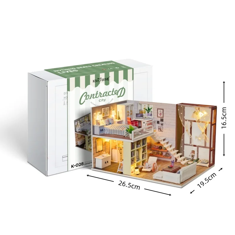 Casas Miniatura De Madera En 3d, Casas Pequeñas De Ciudad, Juguetes De Rompecabezas, Modelos Decorativos.