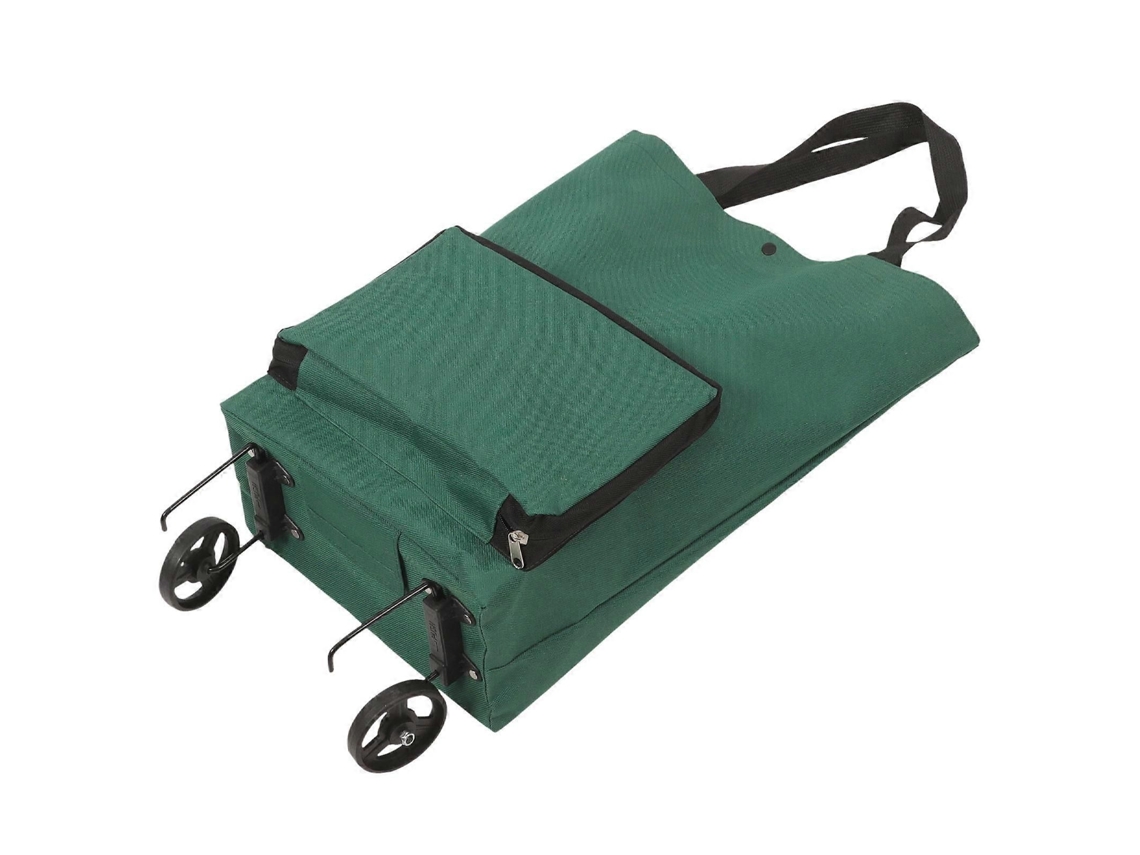 Carrito de compra plegable con ruedas, gran capacidad, forma rectangular, verde, 48,00 x 28,00 x 18,00 cm, paquete de 1 unidad.