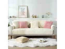 Funda de asiento de sofá antideslizante Protector de cojín de sofá -Beige blanco-110x210CM LUUCOZK