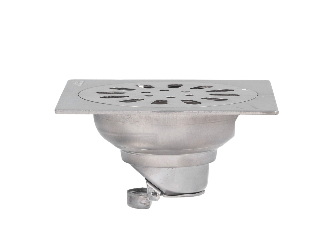 Desagüe de suelo cuadrado de acero inoxidable con colador y tapa extraíble para cocina y baño