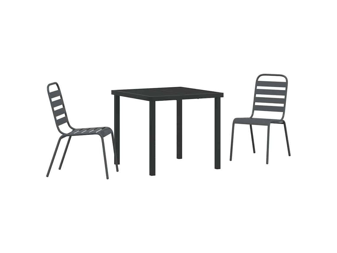 Conjunto De Comedor De Jardín 3 Uds | Mueble De Jardín Antracita