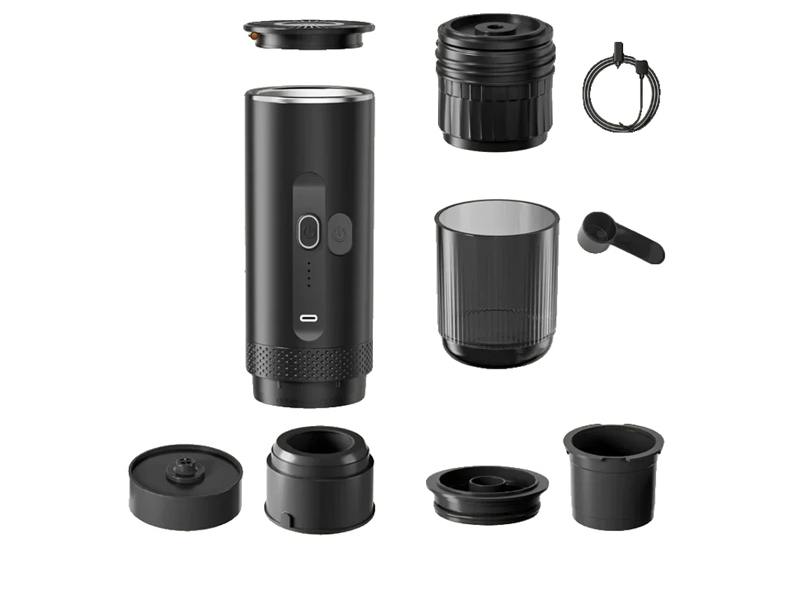 Cafetera Espresso©, Diseño portátil, Doble compatibilidad, Negra OEM