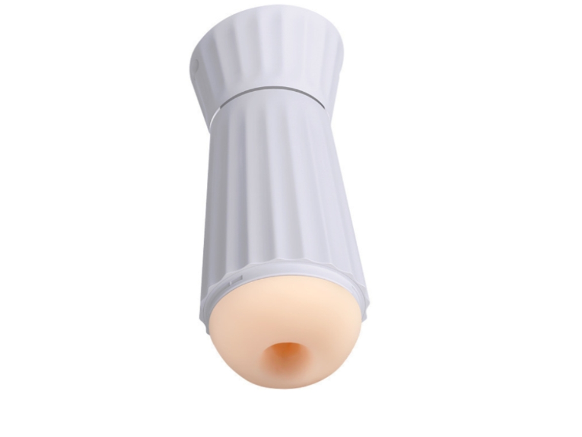 Masturbador masculino eléctrico con ventosa, interacción, voz y vibración, regalo para hombres, color blanco.
