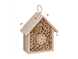 Relaxdays Nido Para Abejas Solitarias, Hotel Para Insectos, Madera, Exteriores, Colgante, 20,5 X 19,5 X 8,5 Cm, Natural