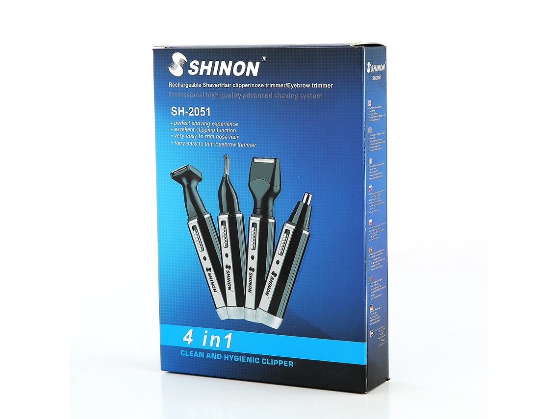 Trimmer Eléctrico De Pelo Nasal Multifunción 4 En 1 Para Afeitado De Cejas Y Templos, Mini Rasuradora Color Negro