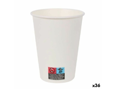 Set de Vasos ALGON Cartón Desechables Blanco 36 Unidades (12 Piezas)