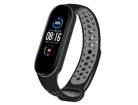 Pulsera Sportystyle para Xiaomi Mi Band 5 Negra / Gris PHONECARE