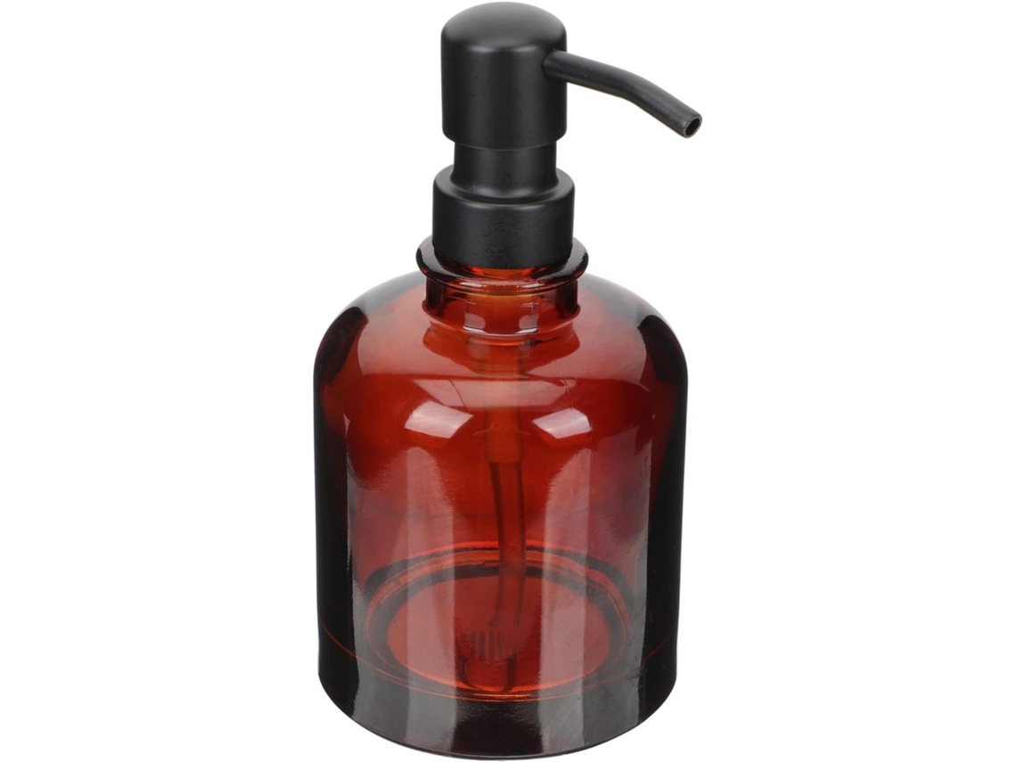 Distributeur De Savonnette Liquide 355 Ml En Verre Ambré Y Pompe Acier Inoxydable, De Lotion Rec...