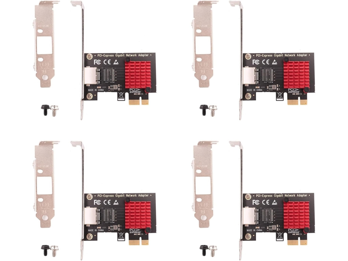 Adaptador De Red Gigabit Cableada Rj45 10/100/1000mbps Con 4 Tarjetas Pcie.