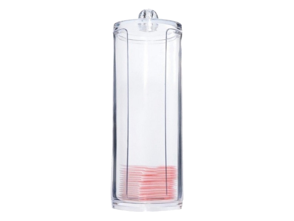 Caja De Plástico Transparente Para Guardar Discos De Algodón, Organizador De Maquillaje Con Tapa.