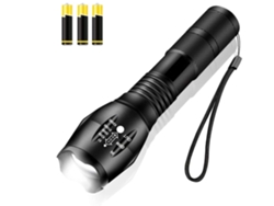 Linterna Led 2000 Lúmenes Regalos para Hombres Padres Niños Linternas con Zoom Linterna Negra Súper Brillante YEMAESRE