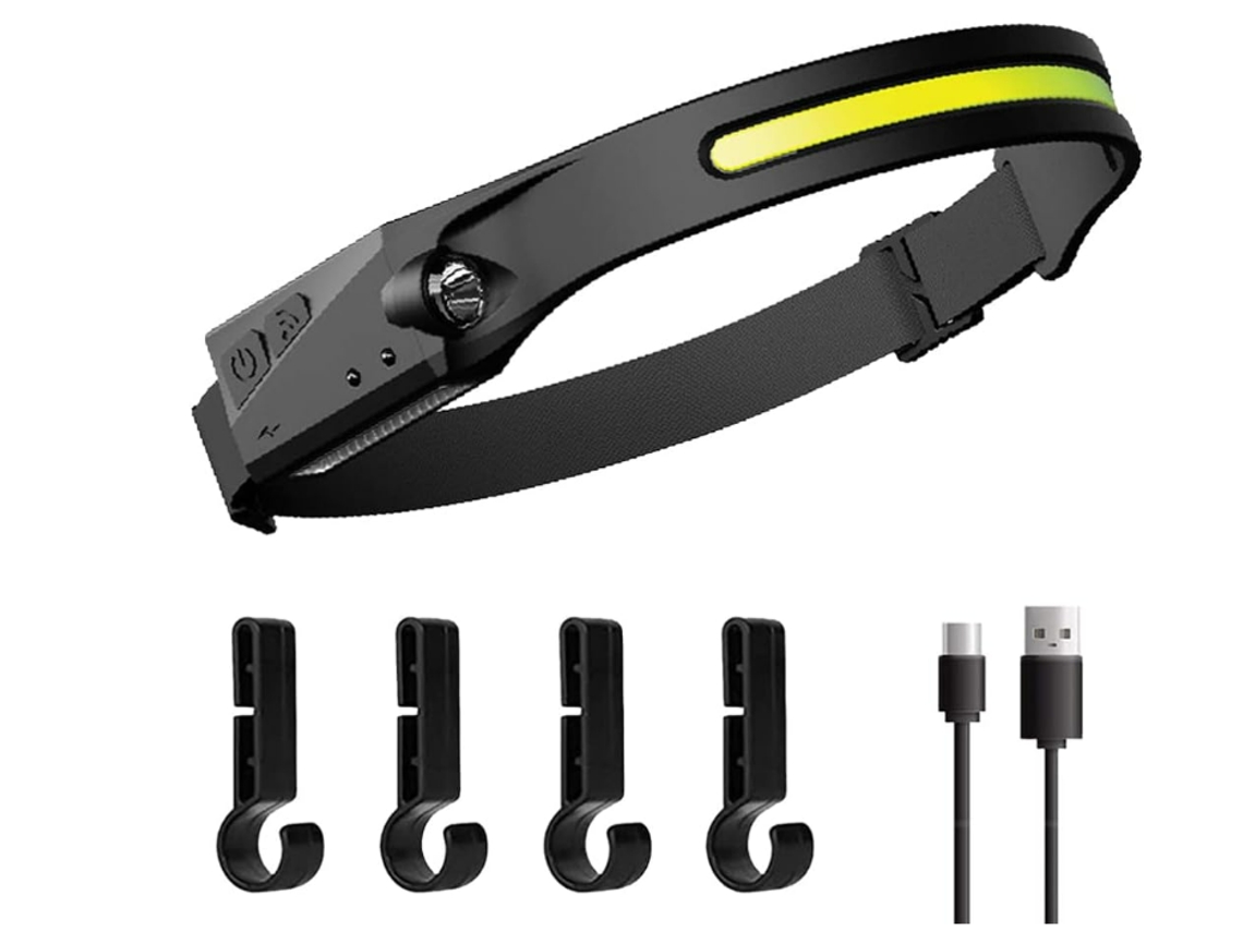 Faros LED recargables, deportivos, ajustables, color negro, Yizhood