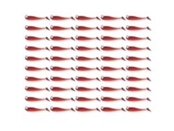 50 Piezas Bolsa Señuelos De Pesca Artificiales De Silicona Suave Baits Lifelike Cola De Remo Swimbait Color Rojo Vino