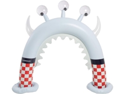 Tobogán acuático inflable para niños con aspersor de PVC de flamenco azul