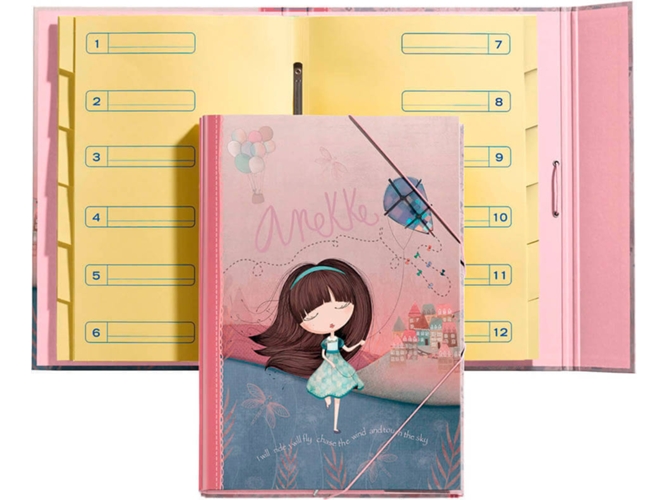 Anekke Carpeta Separadores liberty a4 solapas miquelrius rosa 225