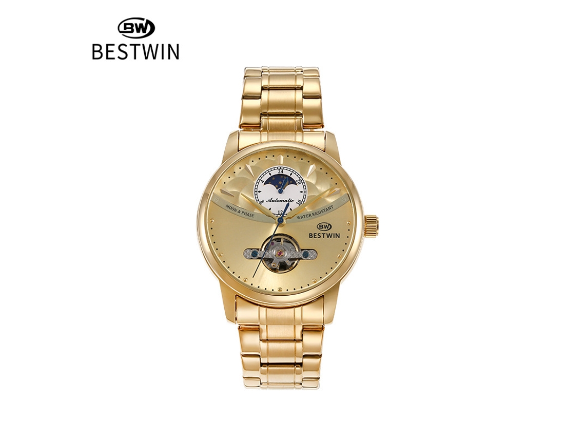Reloj Mecánico Esqueleto Para Hombre (oro)