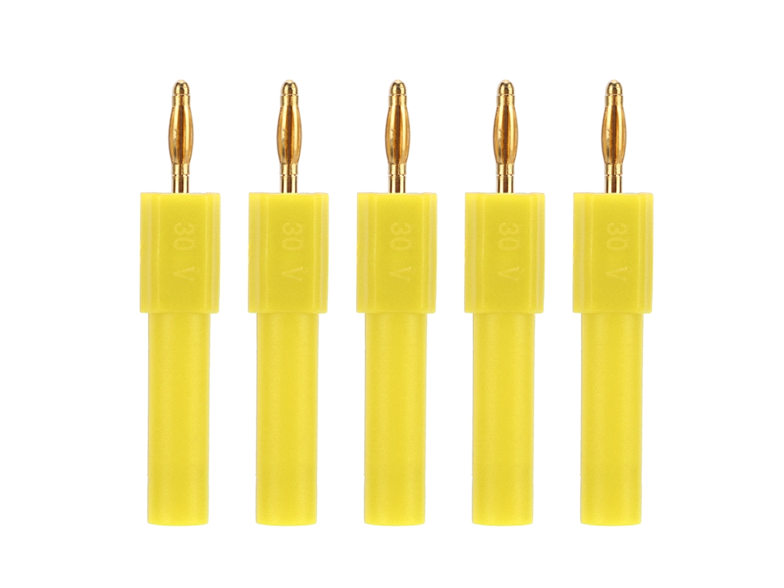 5pcs Adaptador De Banana 2mm A 4mm Conector Macho A Hembra Conectividad Fuerte Conductividad Buena Amarillo