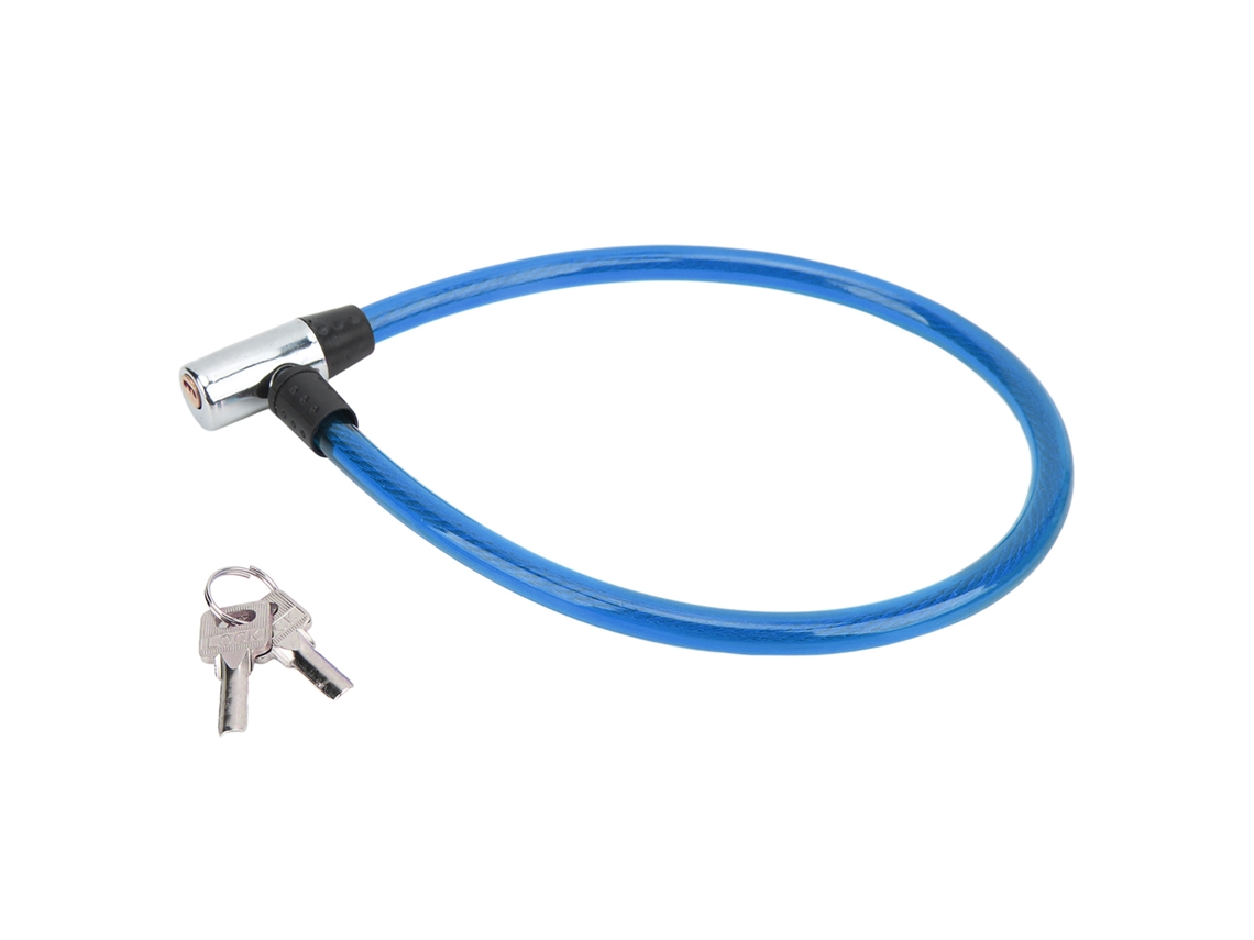 Candado De Cable Para Bicicleta, Resistente, Duradero, Portátil, De Acero Con 2 Llaves, De Amplia Aplicación, Color Azul.