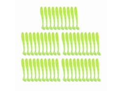 50pcs Iscas De Pesca Em Plástico Macio 5cm Anzol T Tail Vermes Fluorescente Verde