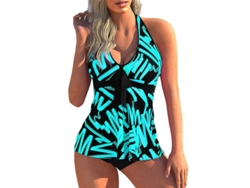 2026-traje De Baño Para Mujer Con Tirantes Halter, Top Acolchado Y Braguita, Printeado, Tallas Xl-5xl, Invierno Playa Verano