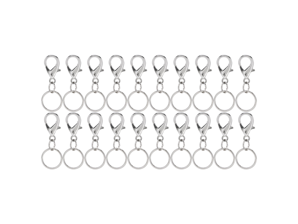 20pcs Clip Gancho Portachaves Giratório com Anel 7x14mm Acessórios Diy Liga de Zinco
