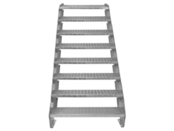 Escalera de barandilla - MONSTERSHOP - 8 peldaños - Acero galvanizado DIN 24537 EN ISO1461