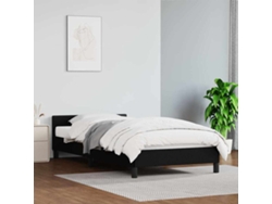 Estructura De Cama Con Cabecero Sin Colchón Negro 80x200 Cm