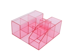 Caja De Almacenamiento Rosa Transparente De Gran Capacidad Para Pestañas, Esmaltes De Uñas Y Herramientas De Tatuaje.
