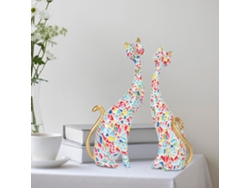 2pcs Estátuas de Gato de Pintura a Óleo em Resina Decorativas para Quarto Escritório Ky145