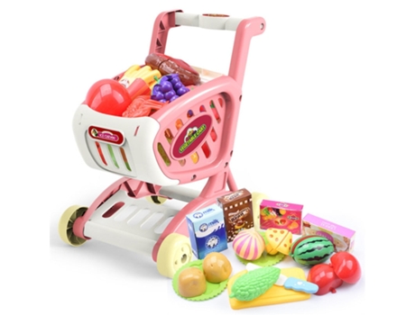 Niños Simulación Supermercado Carrito Carrito Juguetes Rosa