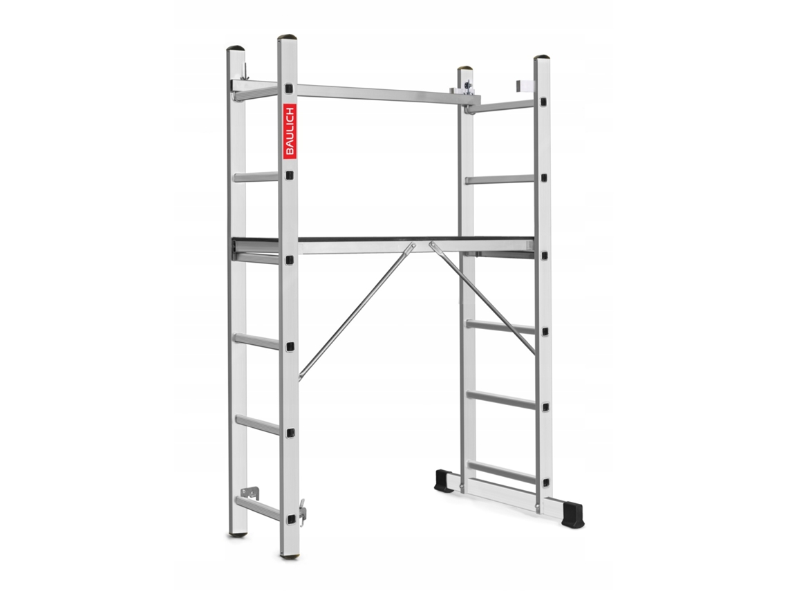 Andamio De Aluminio 2x6, Plataforma De Trabajo, Escalera Plegable 3 En 1 Baulich