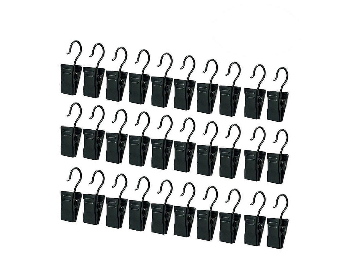 Rebe-60 Anillos De Hierro Para Cortinas Con Ganchos Antideslizantes (negro) 3,20x0,92x0,92cm Negro