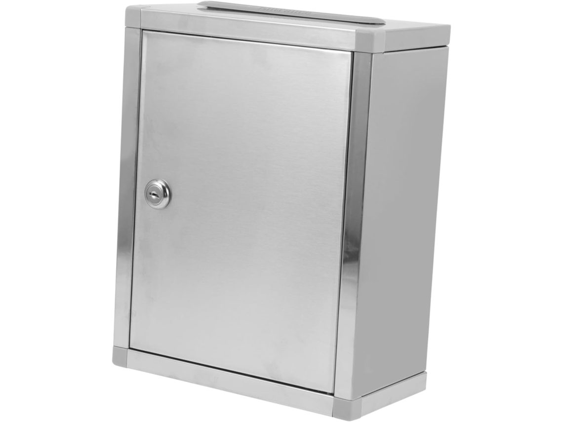 Buzón de acero inoxidable con cerradura para sugerencias y quejas - Buzón resistente para montaje en pared - SFUSHOS