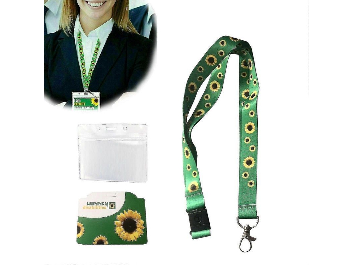 Collar Con Colgante De Girasol, Interruptor De Seguridad Y Portatarjetas De Identificación De Plástico - Paquete De 10