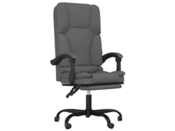 Maison Exclusive - Silla De Oficina Reclinable Con Masaje De Tela Gris Oscuro
