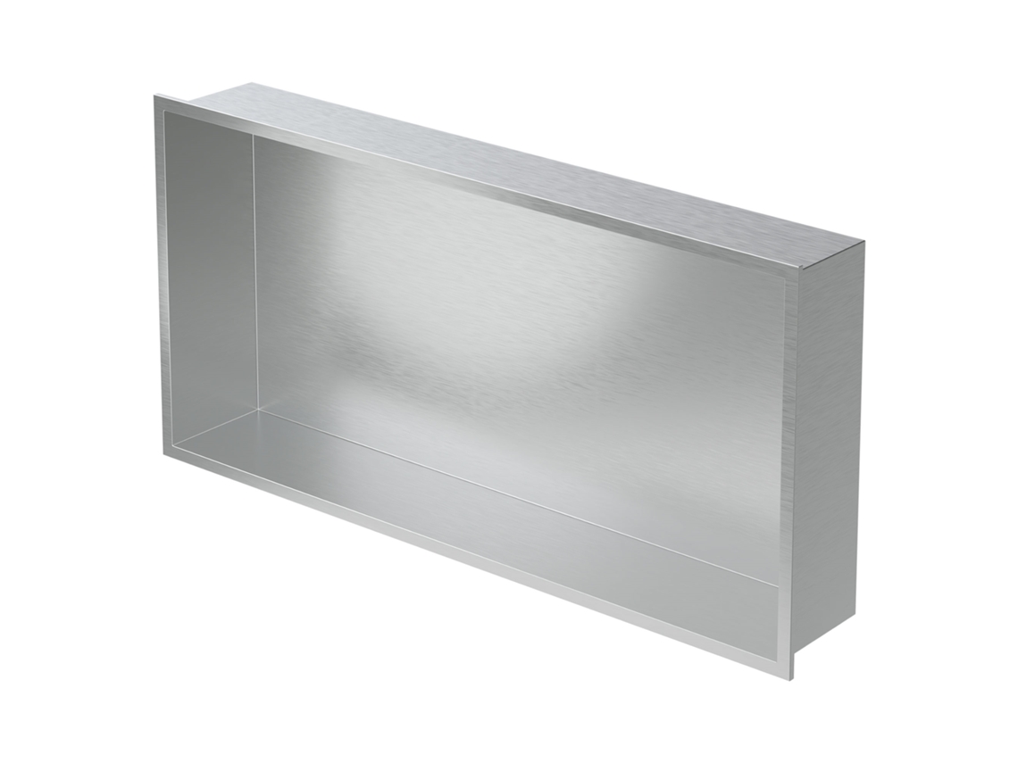 Nicho de ducha 60x30 cm Estante de pared de acero inoxidable plateado LUXEBATH