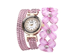 Reloj De Pulsera Para Mujer Con Cierre De Poliuretano, Estilo Casual, Color Morado Exquisito, Con Movimiento De Cuarzo.