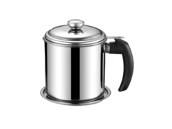 Recipiente De Filtro De Aceite De Acero Inoxidable 304 Apto Para Uso Alimentario De 1,3 L Con Tapa Antipolvo Y Bandeja De Malla Fina.
