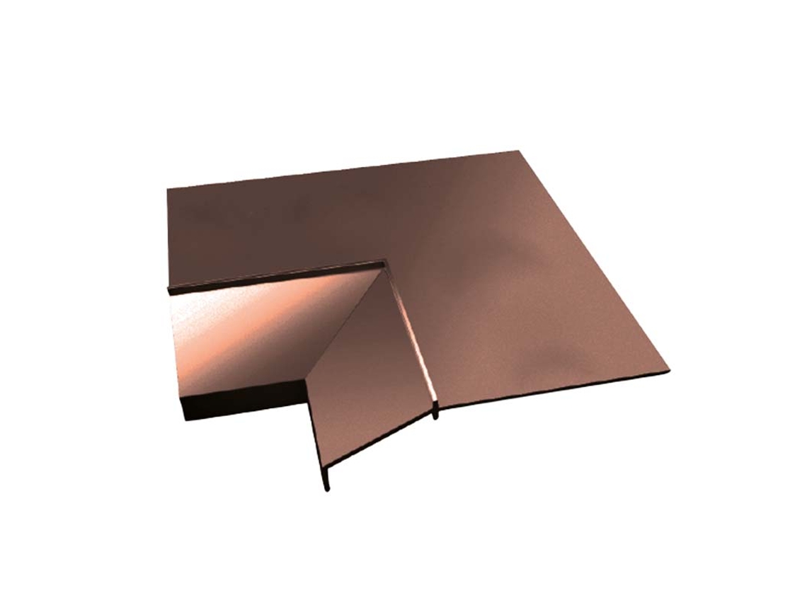 Esquina RENOPLAST de aluminio 90 para alero Perfil K10 Marrón Acabado de terrazas Suelos de resina Sistemas de drenaje de agua Perfil angular