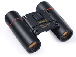 Prismáticos ENKERS Telescopio plegable compacto para exteriores 30X60 pequeño para observación de aves y teatro con adaptador-negro