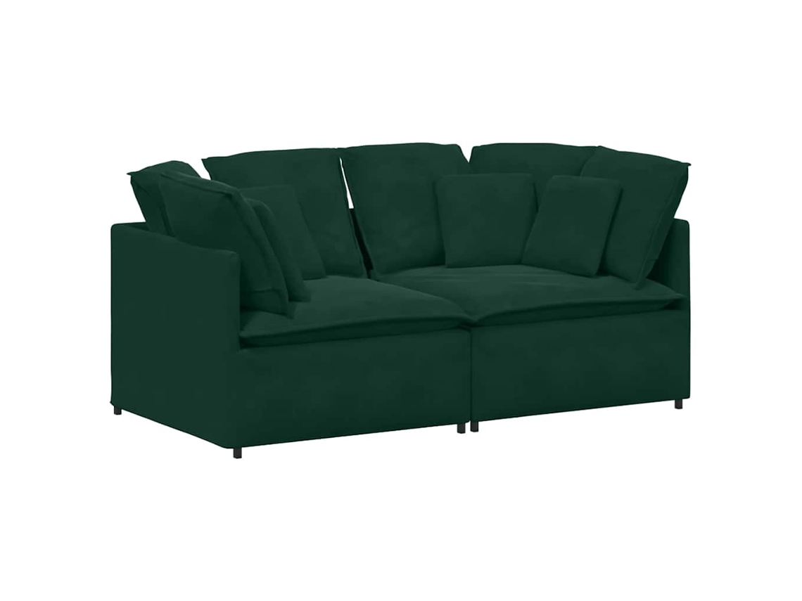 Maison Exclusive - Sofá Modular Con Cojines De Terciopelo Verde Oscuro