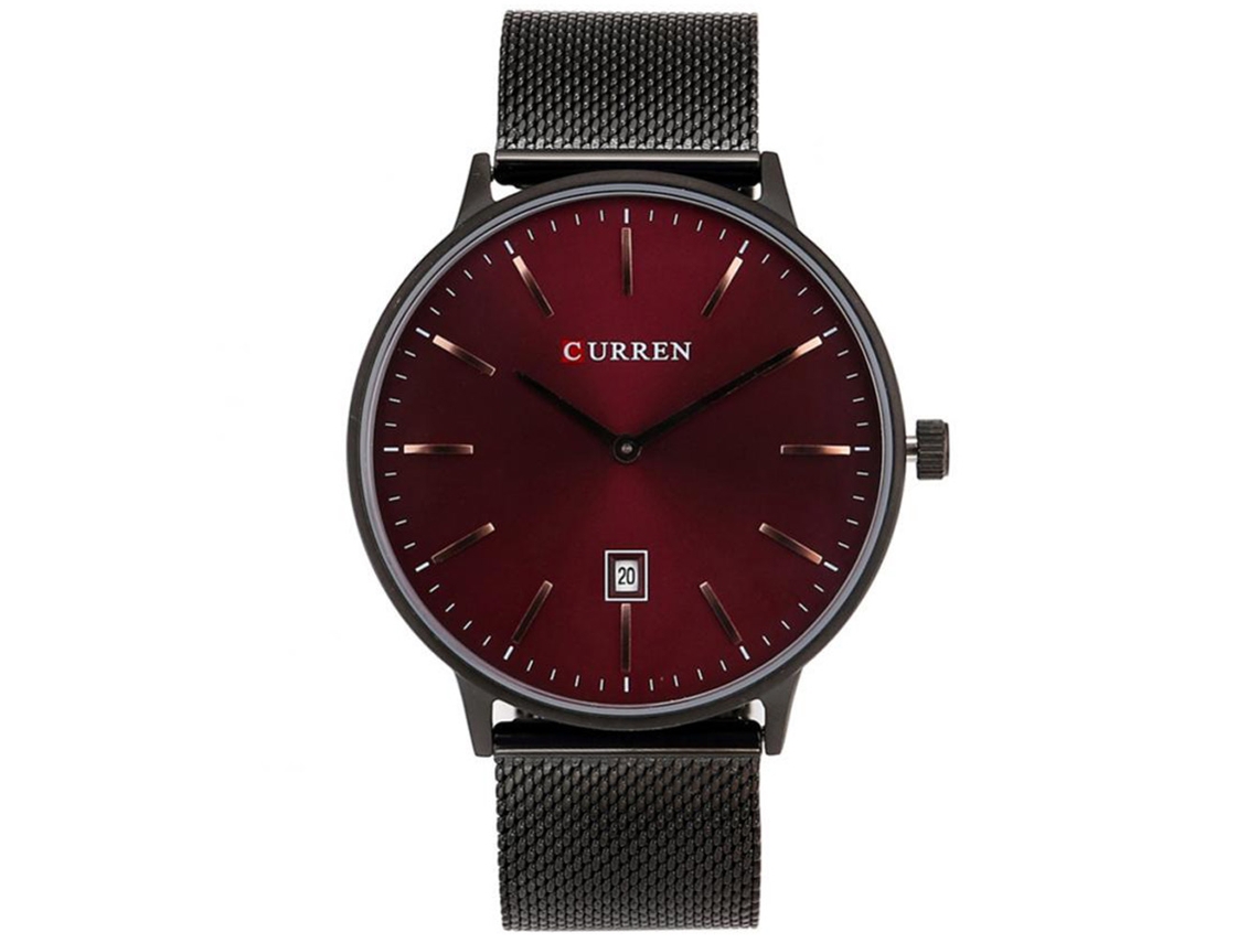 Reloj De Cuarzo De Aleación Con Correa De Red Fashion Para Hombres Empresariales Con Calendario 02