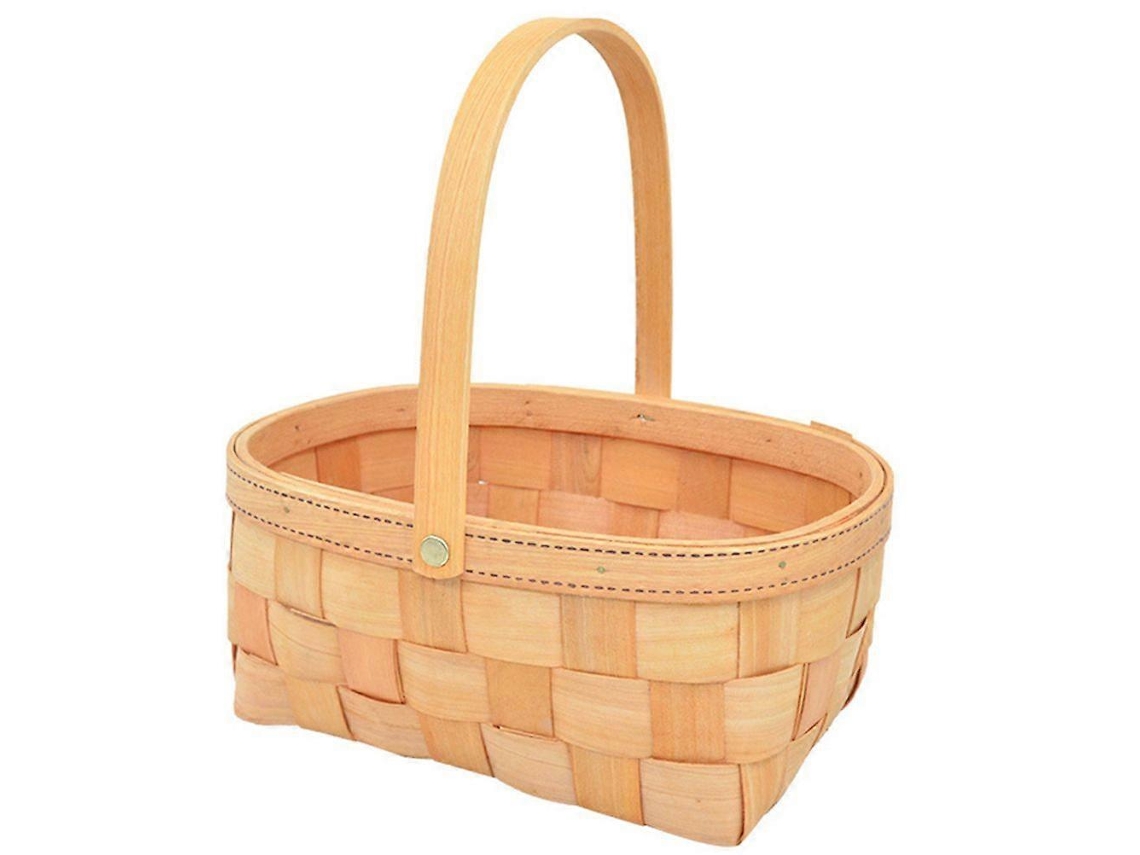 Cesta De Frutas De Mimbre, Cesta De Compras Portátil, Cesta De Verduras De Madera Trenzada Webake