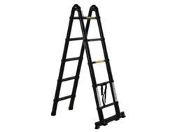 Escalera telescópica de 10 peldaños, diseño plegable multifuncional, 320 x 67 x 7 cm.