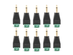 Yncm2026-adaptador De Terminal De Tornillo A Conector Macho Estéreo 3.5mm 2 Polos Para Video Av, 10 Piezas