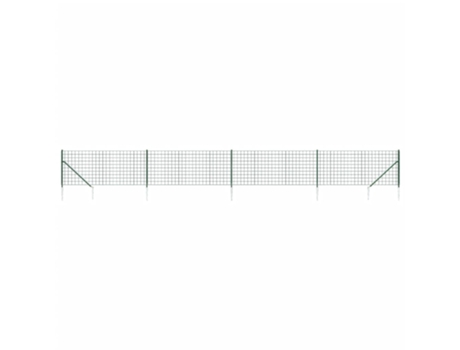 Cerca de alambre con pinchos de anclaje verde VIDAXL (1000 x 3.2 x 110 cm)