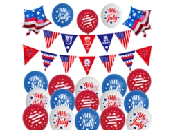 Kit de decoración con banderas y globos para fiestas patrióticas
