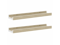 Maison Exclusive - Estantes De Pared 2 Unidades Blanco Y Roble Sonoma 40x9x3 Cm