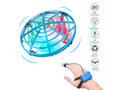Mini Drone CHRONUS Flying Ball para Niños con Rotación de 360 Azul