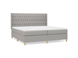 Maison Exclusive - Cama Box Spring Con Colchón Tela Gris Claro 200x200 Cm
